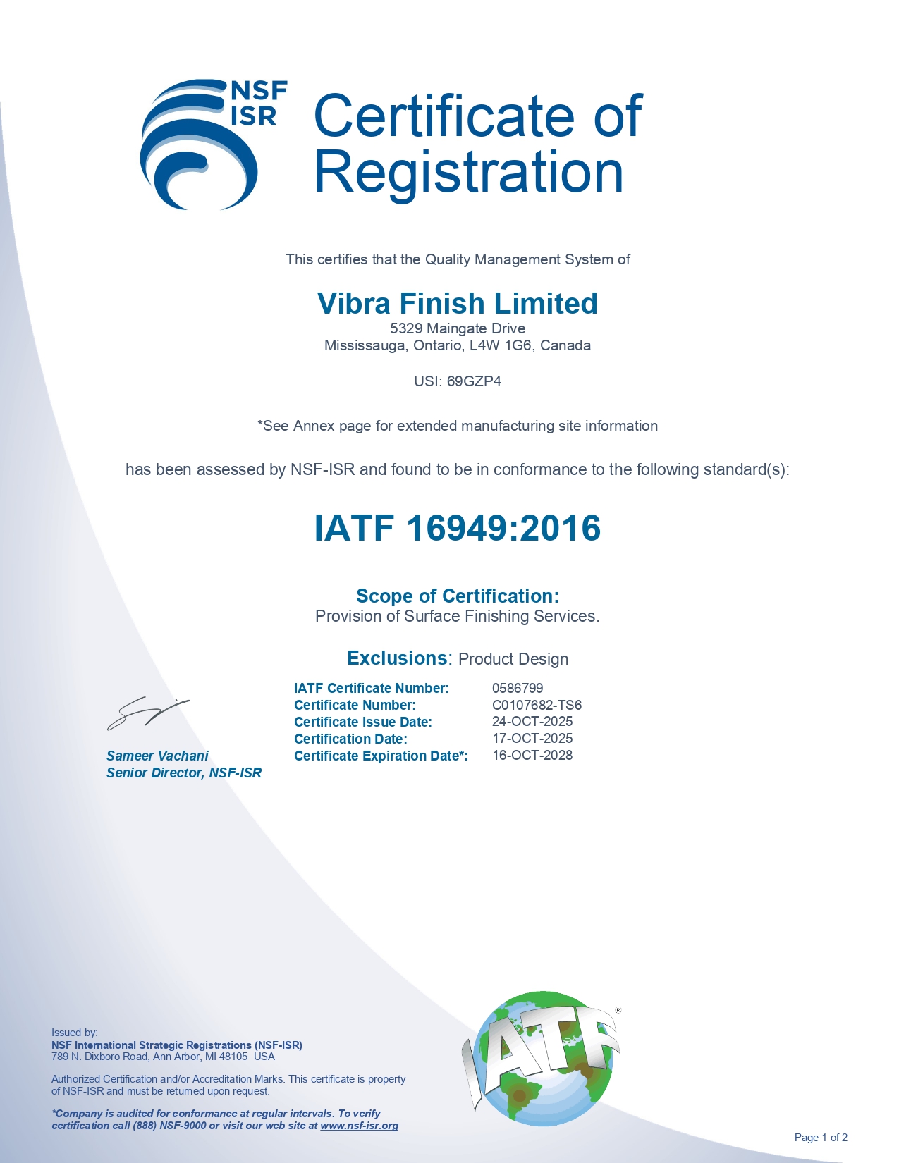IATF Certificate C0107682 TS6 1 page 0001